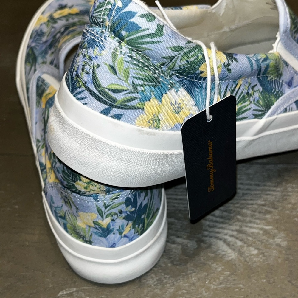 Tommy Bahama Blue Yellow Floral Slip On Ferris Sneakers Women’s 9 NWOB Canvas - Picture 5 of 8